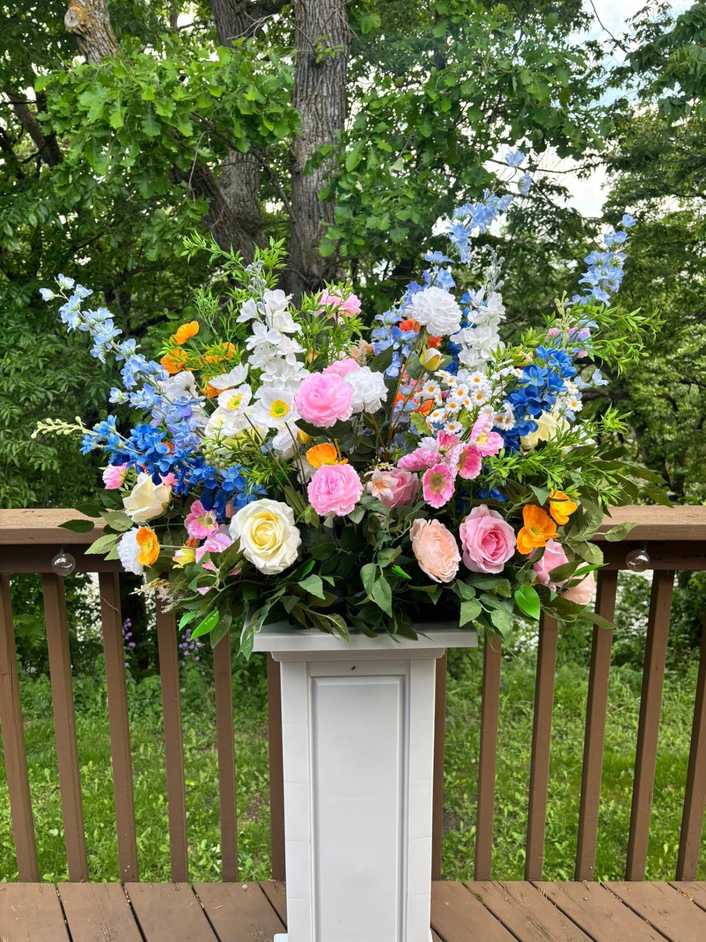 Colorful premium faux floral arrangement
